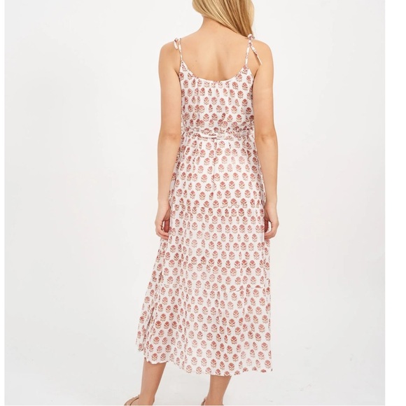 NWT Marea by Liz joy Siesta tiered sleeveless floral beach dress Shell Bordeaux - Picture 3 of 7